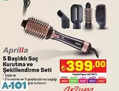 APRİLLA 5 BAŞLIKLI SAÇ KURUTMA VE ŞEKİLLENDİRİCİ SETİ
